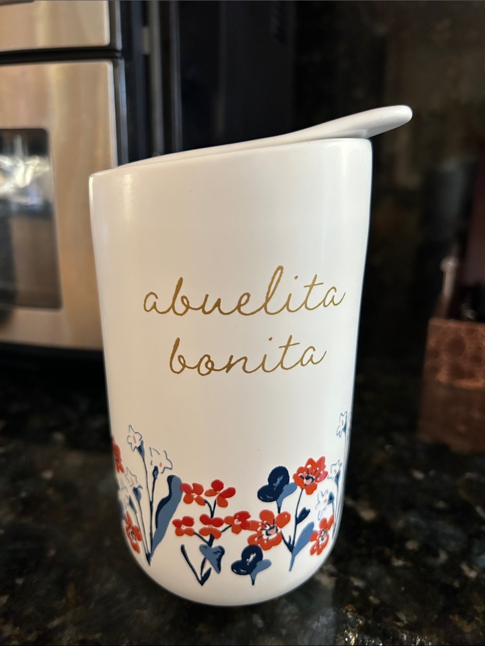NWOT Abuelita Bonita 12oz Stoneware Travel Mug with Lid